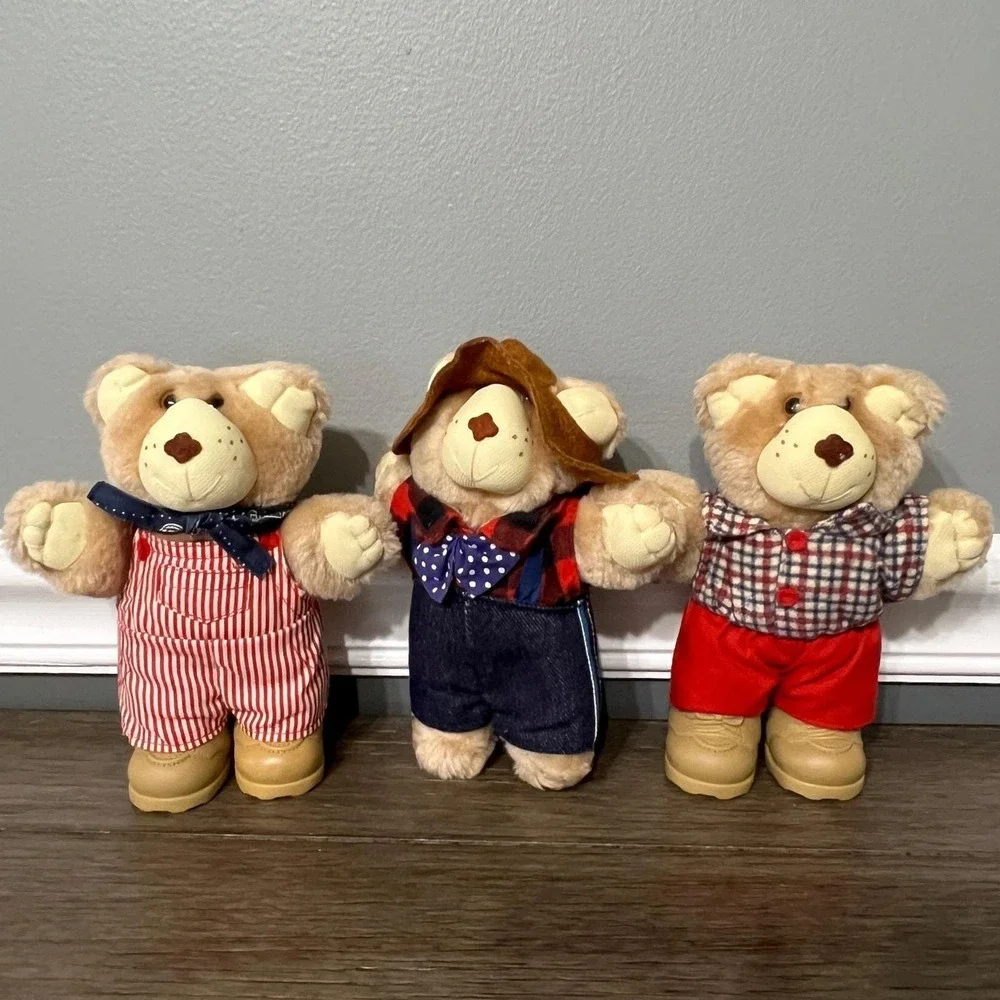Vintage 1986 Furskins Wendy's Teddy Bears Stuffed Animal Toy Bundle 7